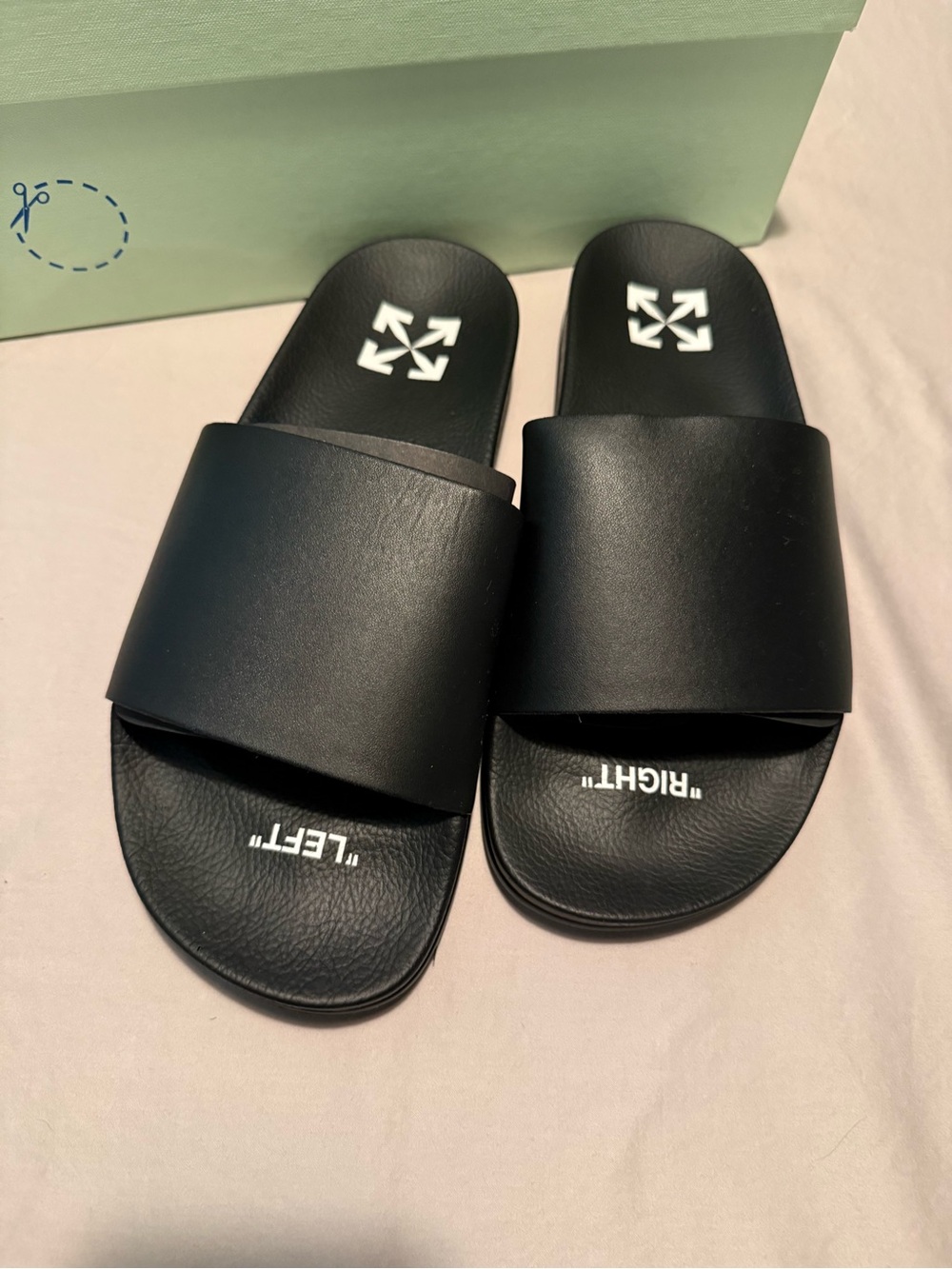 NIB Off-White Black and White Industrial Strap Slide Sandals - Picture 2 of 12